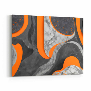 Obraz abstraktní šedo-oranžový mramor