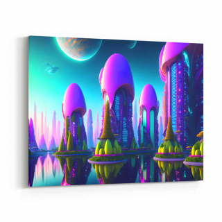 Obraz atraktivní sci-fi město 