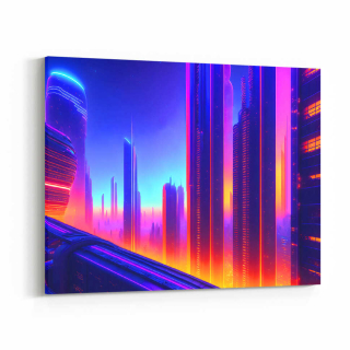 Obraz cyberpunk city z budoucnosti