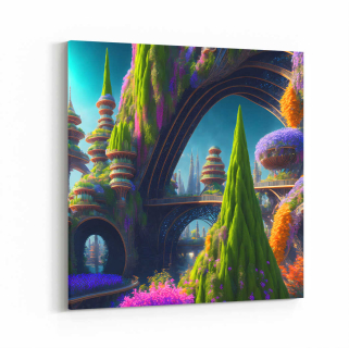 Obraz tajemné zelené fantasy město