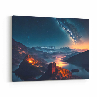 Obraz galaxie na nebi nad nočními horami