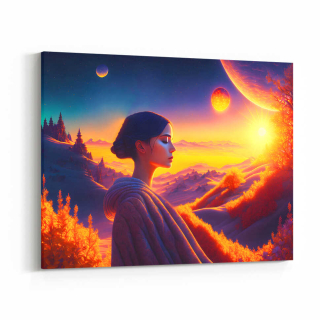 Obraz dívka se zavřenýma očima ve fantasy světě