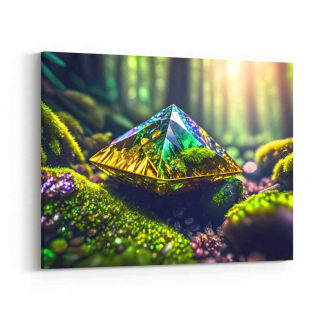 Obraz diamant pokrytý mechem v lese