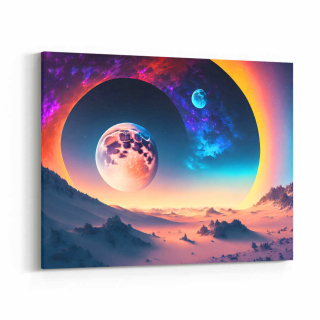 Obraz planeta s výhledem na další planetu 