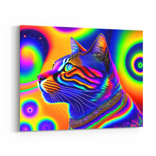 Obraz barevná psychedelická kočka