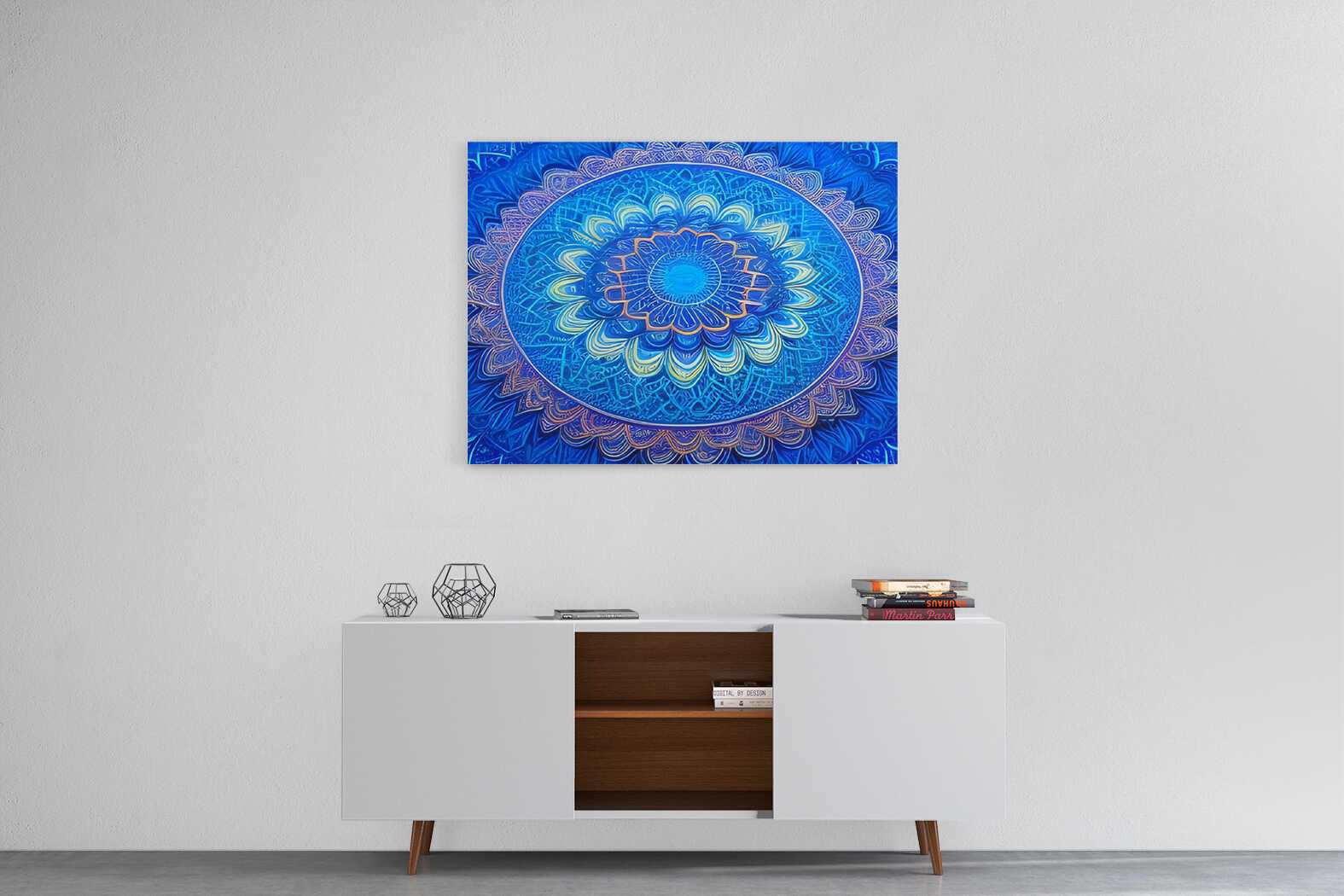 Obraz abstraktní modrá mandala