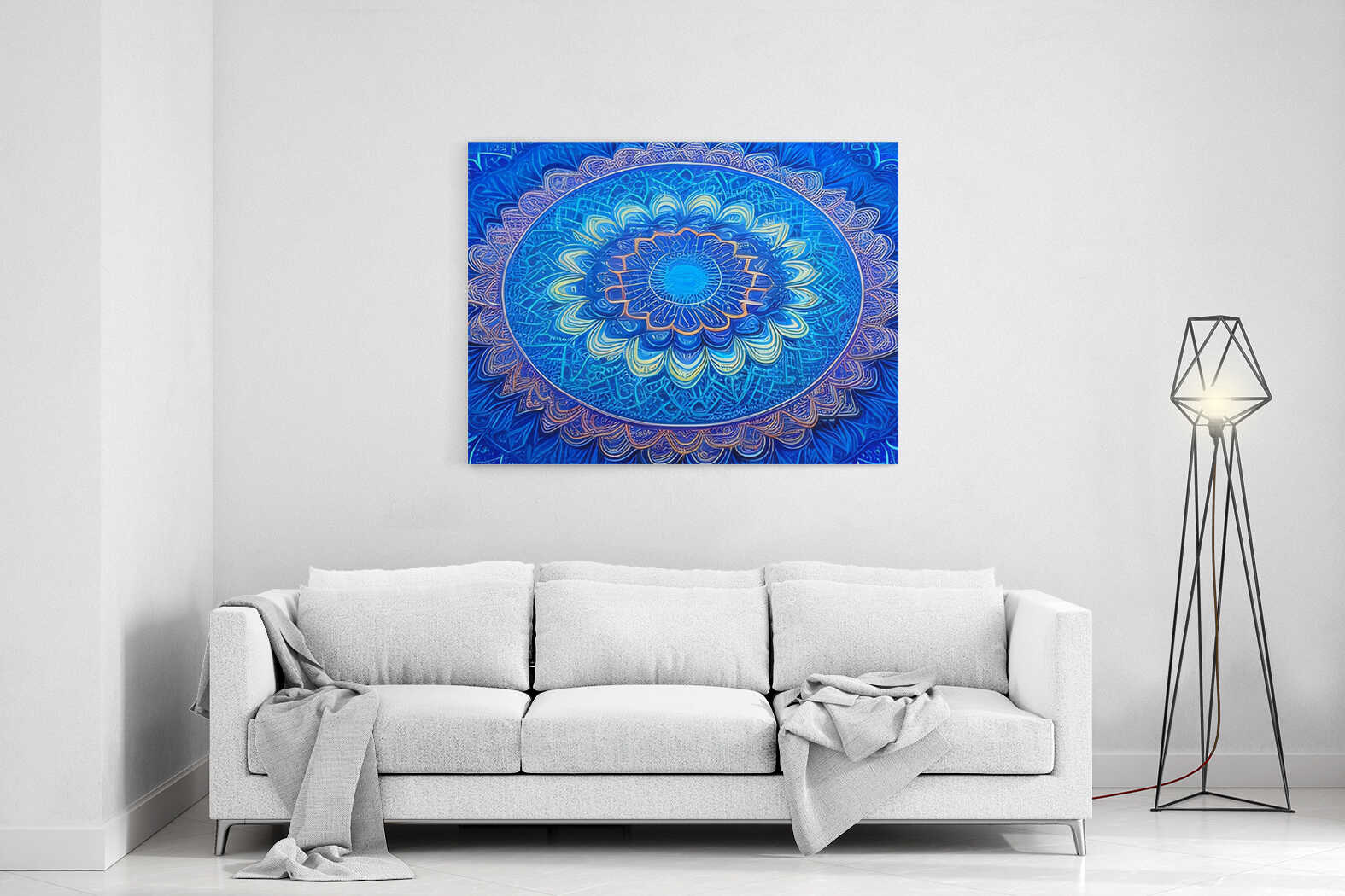 Obraz abstraktní modrá mandala