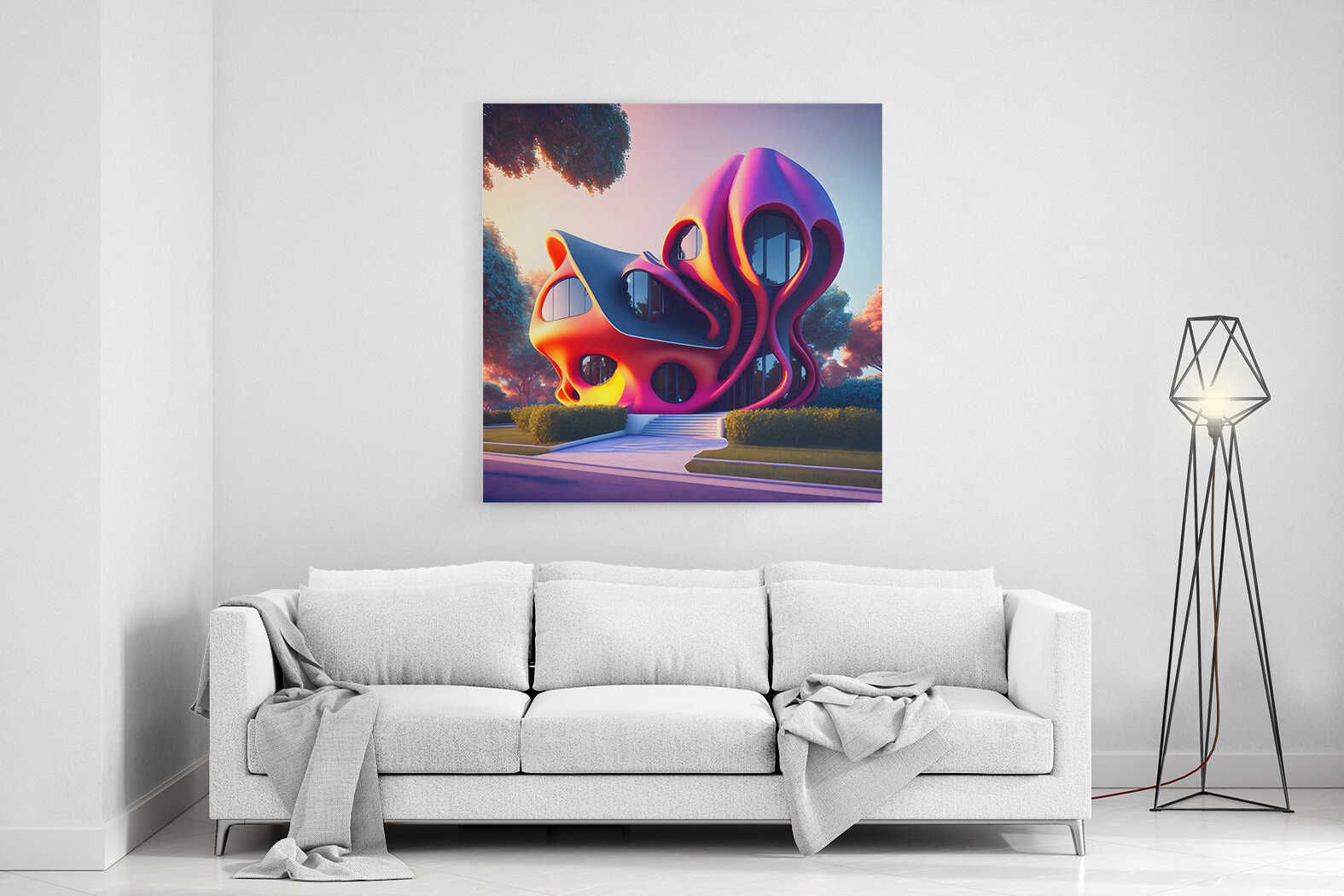 Obraz fantasy domek ve tvaru chobotnice