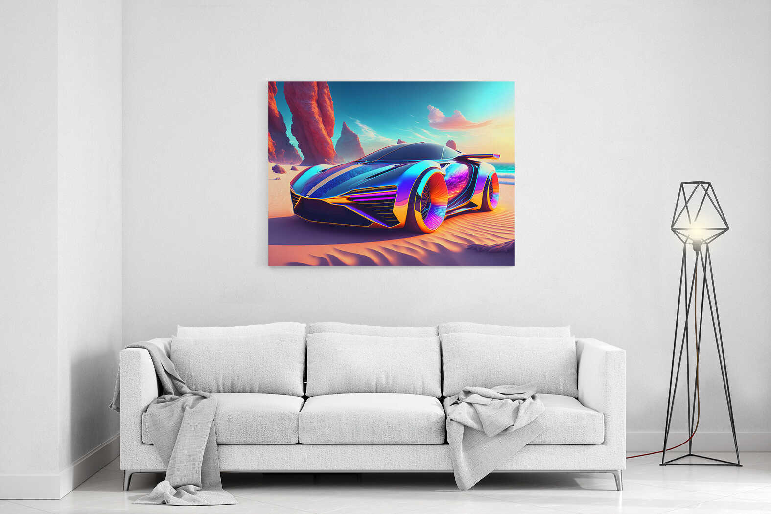 Obraz ultra moderní auto na pláži