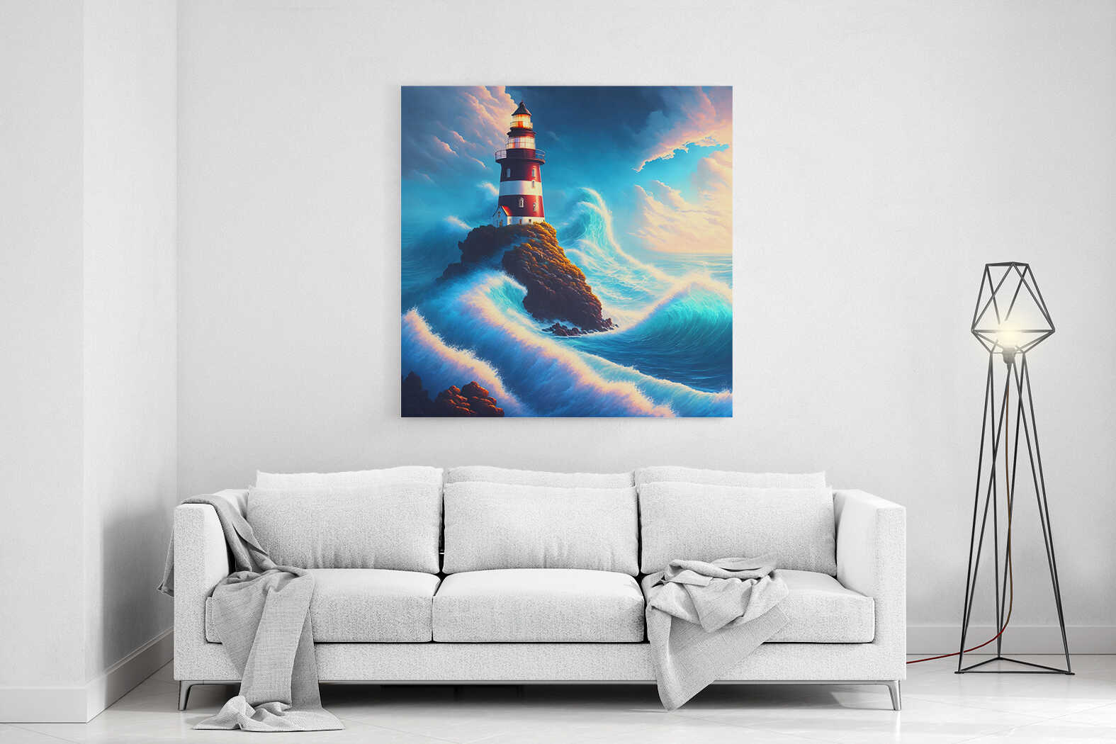Obraz maják v moři plném vln