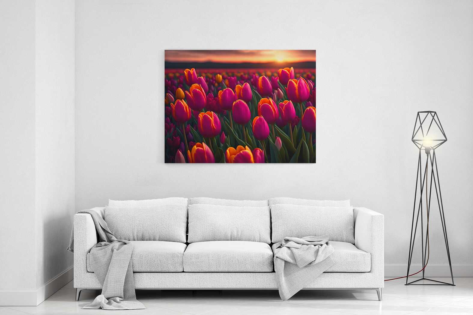 Obraz tulipánové pole