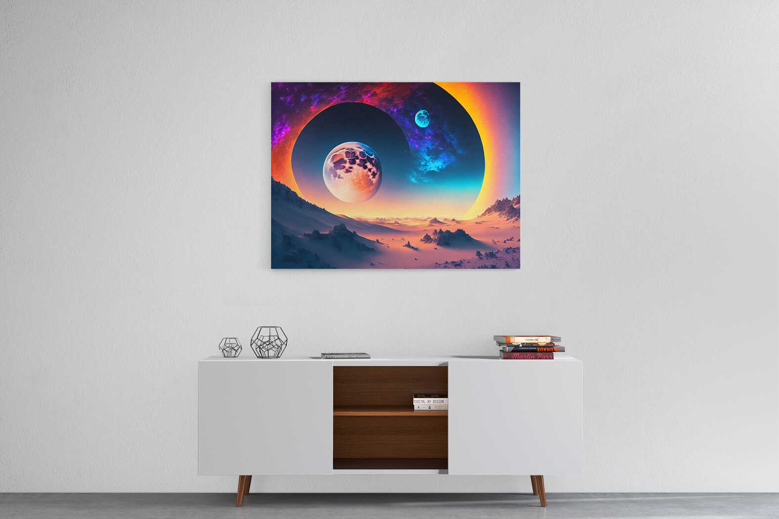 Obraz planeta s výhledem na další planetu 