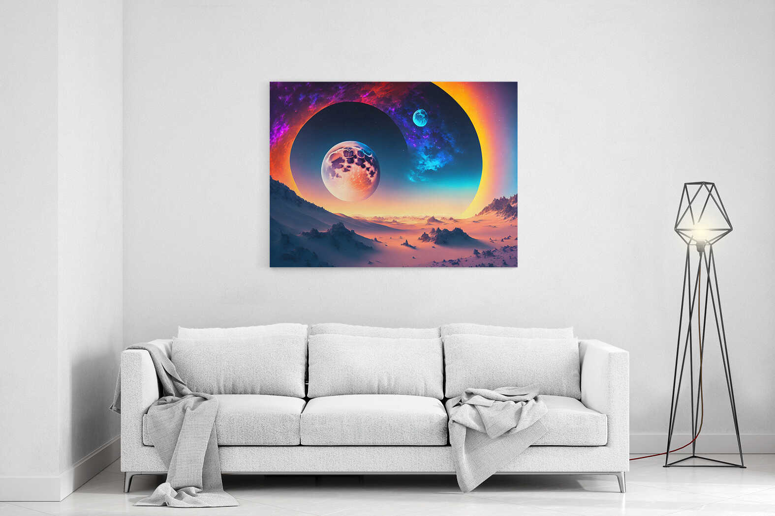Obraz planeta s výhledem na další planetu 