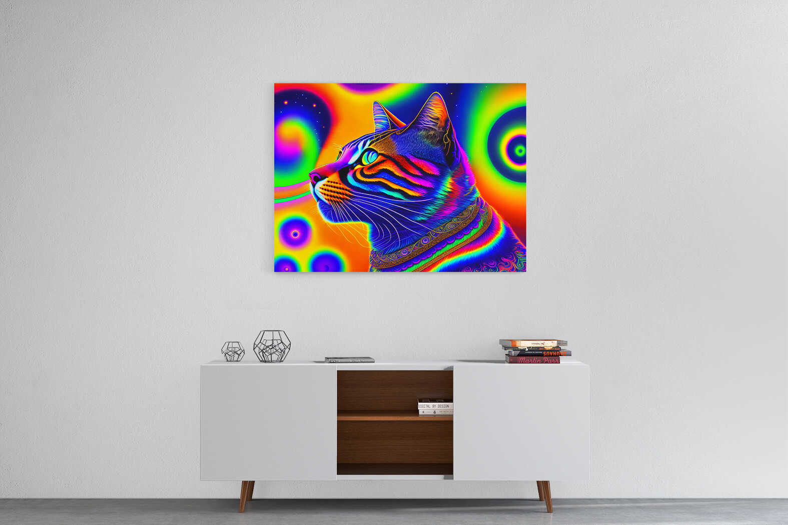 Obraz barevná psychedelická kočka