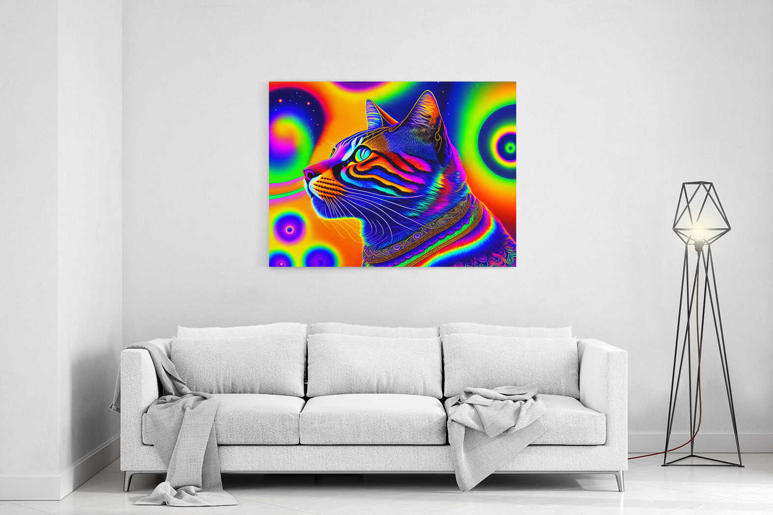 Obraz barevná psychedelická kočka